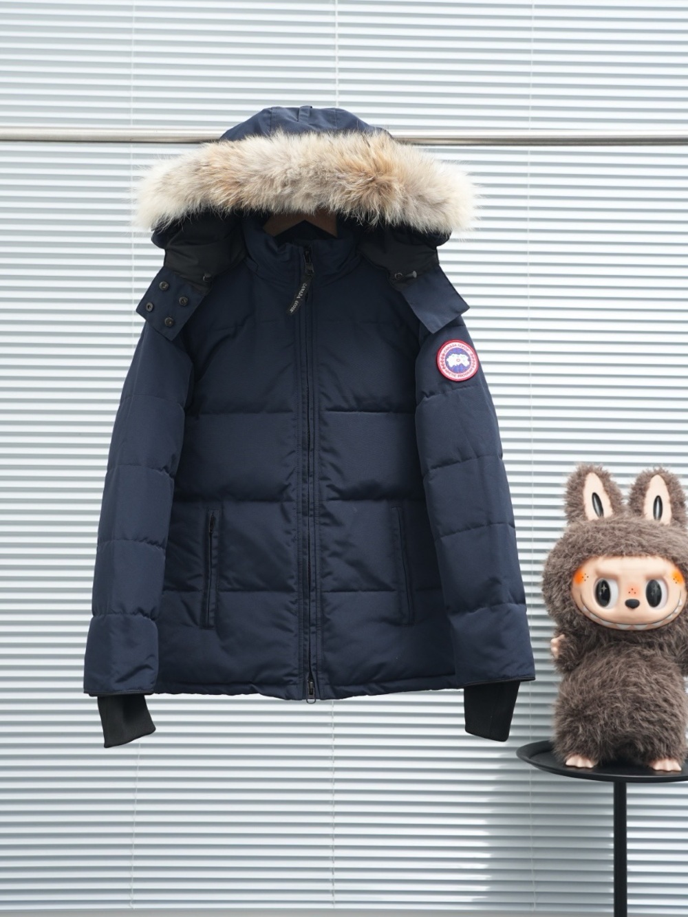 Canada Goose Navy Down Parka with Fur Trim Hood